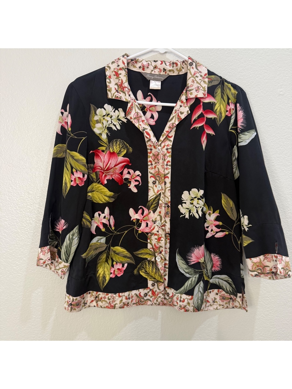 Tommy Bahama Women's Silk Floral Button-Up Shirt Size S